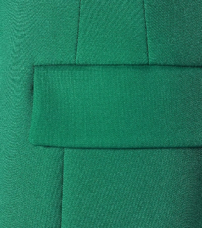 Shop Balenciaga Stretch-wool Blazer In Green