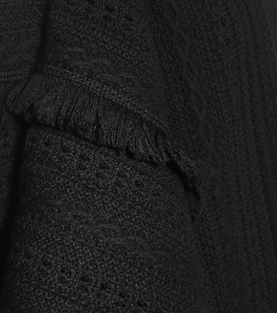 Shop Saint Laurent Wool Poncho In Black