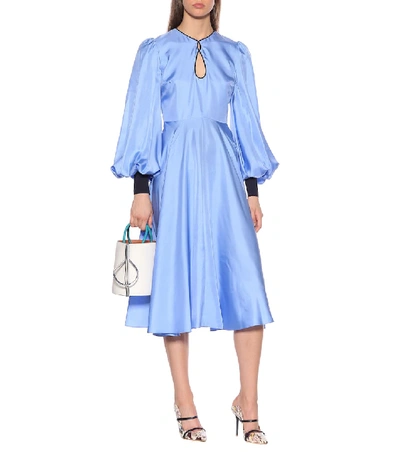 Shop Roksanda Herona Silk Midi Dress In Blue