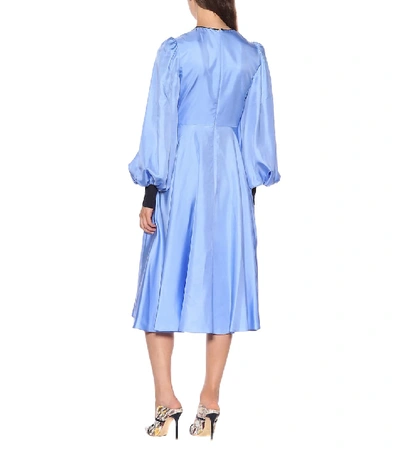 Shop Roksanda Herona Silk Midi Dress In Blue