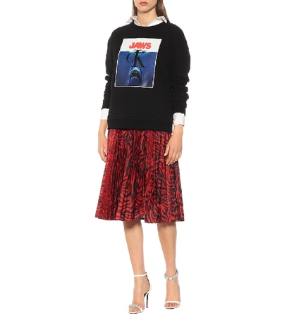 Shop Calvin Klein 205w39nyc Printed Cotton Sweatshirt In Black