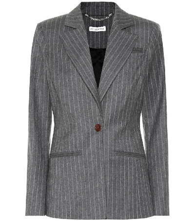 Shop Altuzarra Striped Wool-blend Blazer In Grey