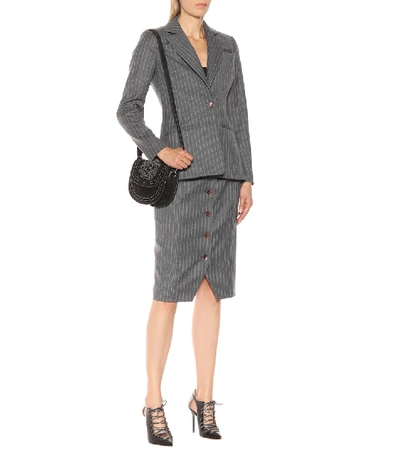 Shop Altuzarra Striped Wool-blend Blazer In Grey