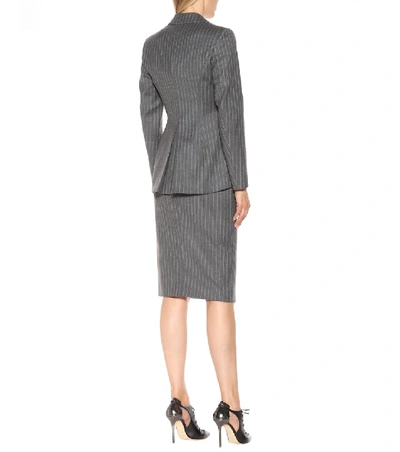 Shop Altuzarra Striped Wool-blend Blazer In Grey