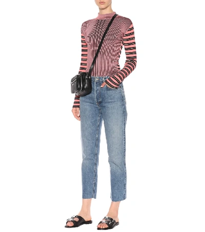 Shop Mcq By Alexander Mcqueen Striped Cotton-blend Sweater In Pink