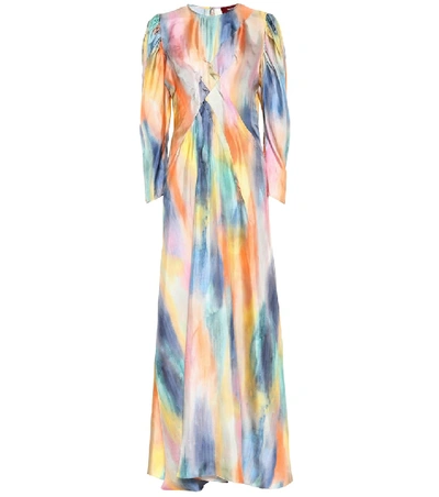 Shop Sies Marjan Virginia Printed Silk Maxi Dress In Multicoloured