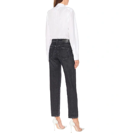 Shop Stella Mccartney Distressed High-rise Straight Jeans In Blue