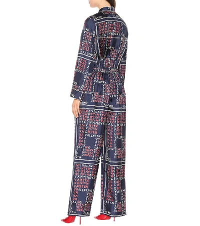 Shop Valentino Printed Silk Twill Jumpsuit In Multicoloured