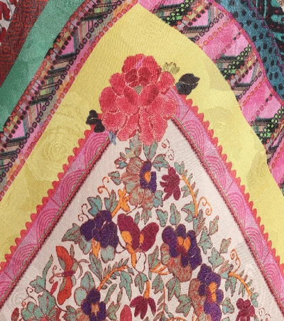 Shop Etro Printed Satin Midi Dress In Multicoloured