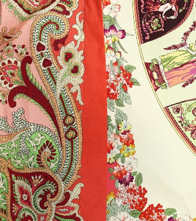 Shop Etro Printed Cotton Top In Multicoloured