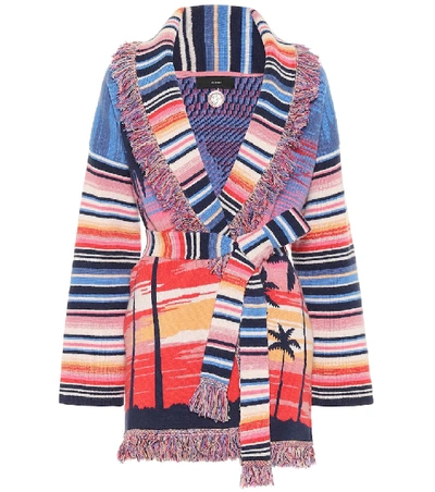 Shop Alanui Malibu Sunset Stretch-cashmere Cardigan In Multicoloured