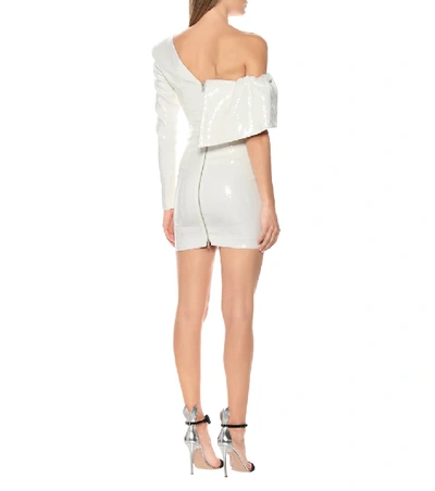 Shop Alex Perry Jett One-shoulder Sequined Minidress In White