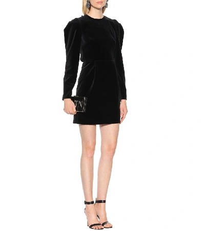 Shop Valentino Bow Back Velvet Dress In Black