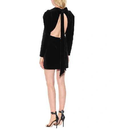 Shop Valentino Bow Back Velvet Dress In Black