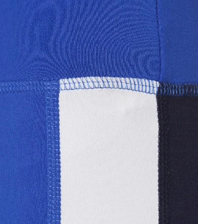 Shop Tory Sport Color-block Striped Leggings In Blue