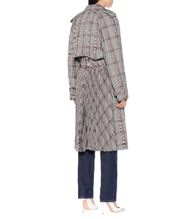 Shop Stella Mccartney Check Wool-blend Coat In Grey