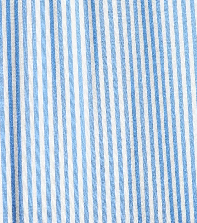 Shop Erdem Striped Silk Top In Blue