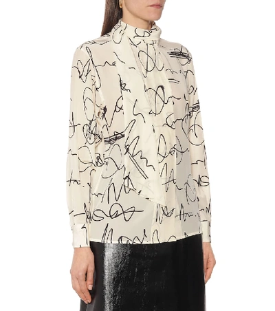 Shop Victoria Beckham Printed Silk Crêpe De Chine Blouse In White