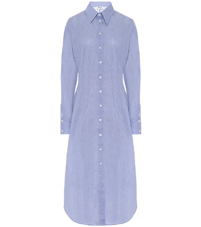 Shop Acne Studios Cotton-blend Shirtdress In Blue