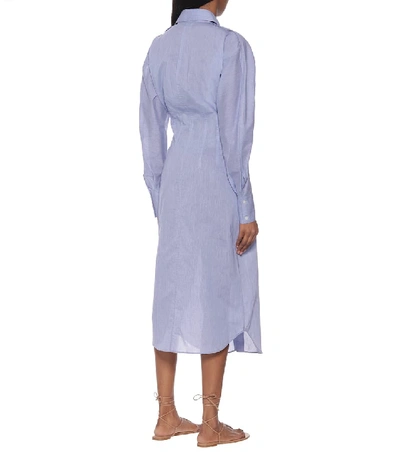 Shop Acne Studios Cotton-blend Shirtdress In Blue