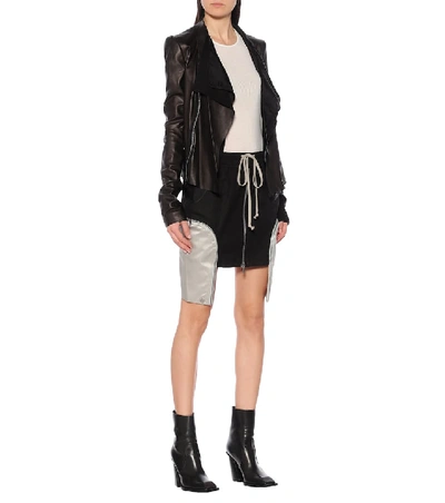 Shop Rick Owens Les Asymmetric Miniskirt In Black