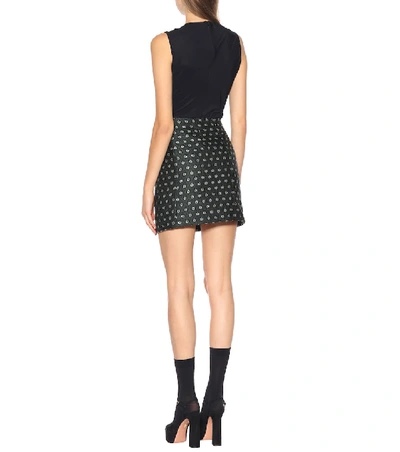 Shop Alexa Chung Jacquard Miniskirt In Green