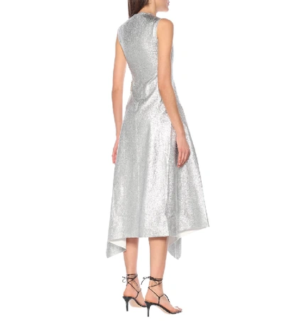 Shop Jw Anderson Embellished Midi Dress In Silver