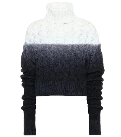 Shop Matthew Adams Dolan Cropped Wool Turtleneck Sweater In Black