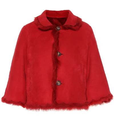 Shop Red Valentino Reversible Shearling Jacket In Red
