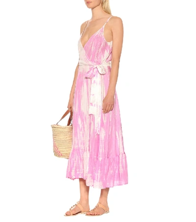 Shop Anna Kosturova Tie-dye Silk Dress In Pink