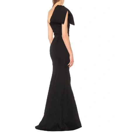 Shop Rebecca Vallance Francesca One-shoulder Gown In Black