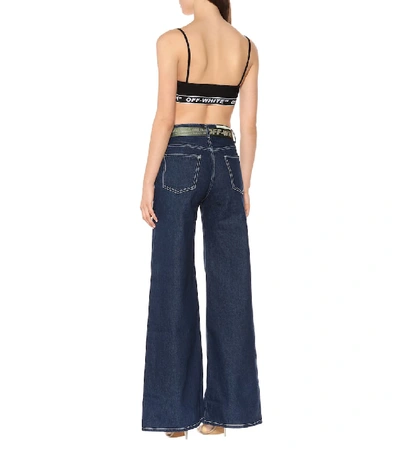 Shop Off-white High-rise Flared Jeans In Blue