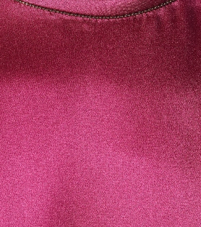 Shop Brunello Cucinelli Stretch Silk-satin T-shirt In Pink