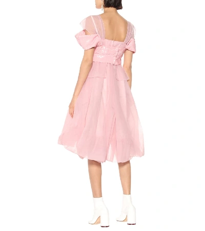 Shop Simone Rocha Sequined Satin Bustier Top In Pink