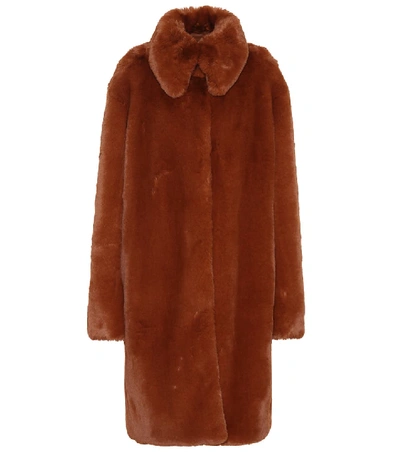 Shop Rokh Faux Fur Coat In Brown
