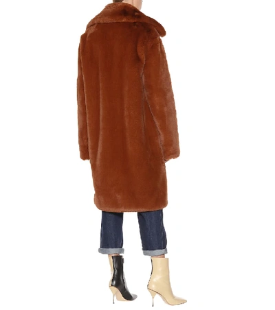 Shop Rokh Faux Fur Coat In Brown