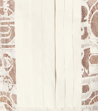 Shop Chloé Logo Cotton-blend Lace Shirt In White