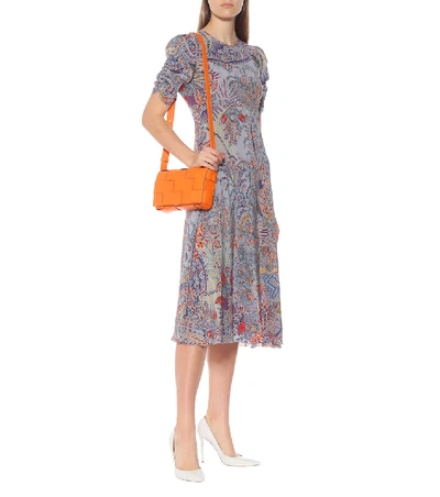 Shop Etro Printed Silk Midi Dress In Multicoloured