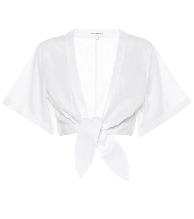 Shop Alexandra Miro Sandy Cotton Crop Top In White