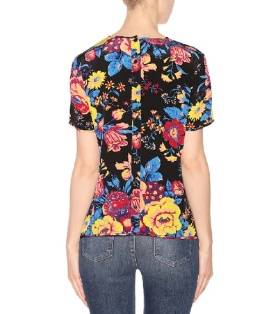 Shop Diane Von Furstenberg Printed Silk Pleat Top In Multicoloured
