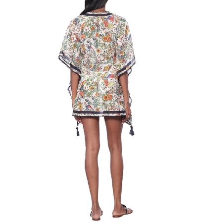 Shop Tory Burch Printed Cotton And Silk Kaftan In Multicoloured