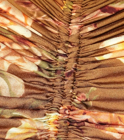 Shop Zimmermann Resistance Floral Silk-satin Dress In Brown