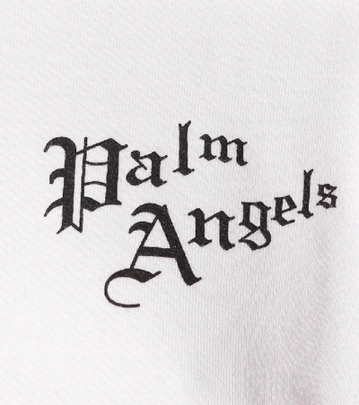 Shop Palm Angels Cotton Hoodie In White