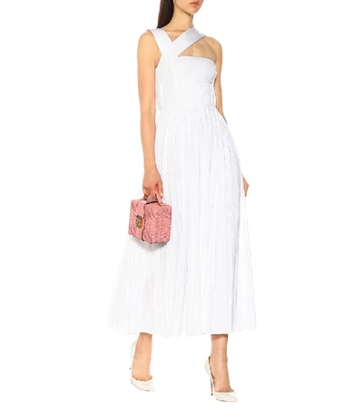 Shop Gabriela Hearst Norah Pleated Cotton Maxi Dress In White