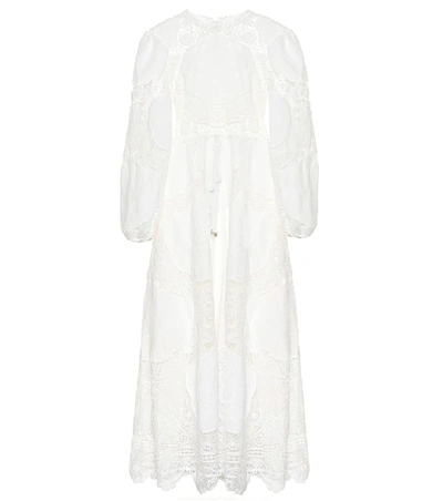 Shop Zimmermann Bonita Linen And Cotton Dress In White
