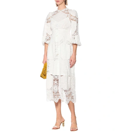 Shop Zimmermann Bonita Linen And Cotton Dress In White