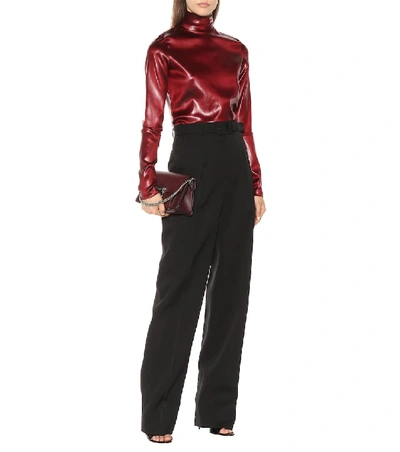 Shop Givenchy Belted Wool Pants In Black