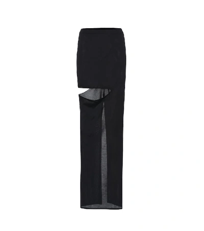 Shop Rick Owens Silk-blend Maxi Skirt In Black