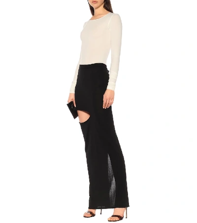 Shop Rick Owens Silk-blend Maxi Skirt In Black