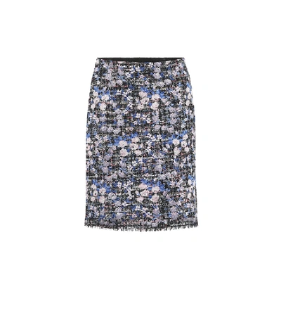 Shop Giambattista Valli Floral Tweed Skirt In Multicoloured